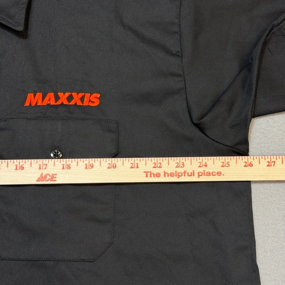 DICKIES Maxxis Tires Work Shirt Mens XL Black Short Sleeve Embroidered Button Up - Picture 8 of 9